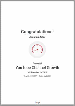 Youtube Channel Growth Certification