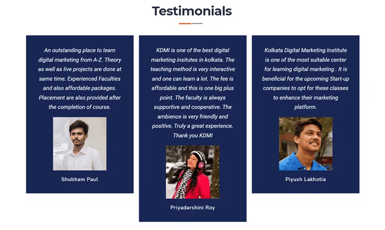 KDMI Students Testimonials 